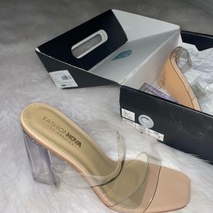 Womens clear / nude heels